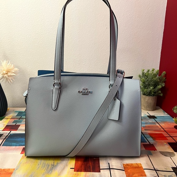 Coach Handbags - 🩵💙🩵NWT Two Tone Blue Coach Carryall 🩵💙🩵